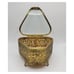 Vintage 1950's Trapezoid Shape Gold Filigree Jewelry Casket Jewelry Box
