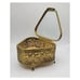 Vintage 1950's Trapezoid Shape Gold Filigree Jewelry Casket Jewelry Box
