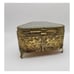 Vintage 1950's Trapezoid Shape Gold Filigree Jewelry Casket Jewelry Box