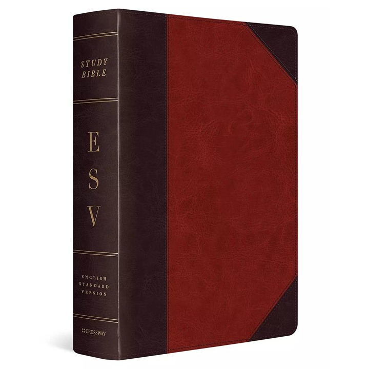 New ESV Study Bible Large Print TruTone Brown Cordovan Portfolio Design Crossway