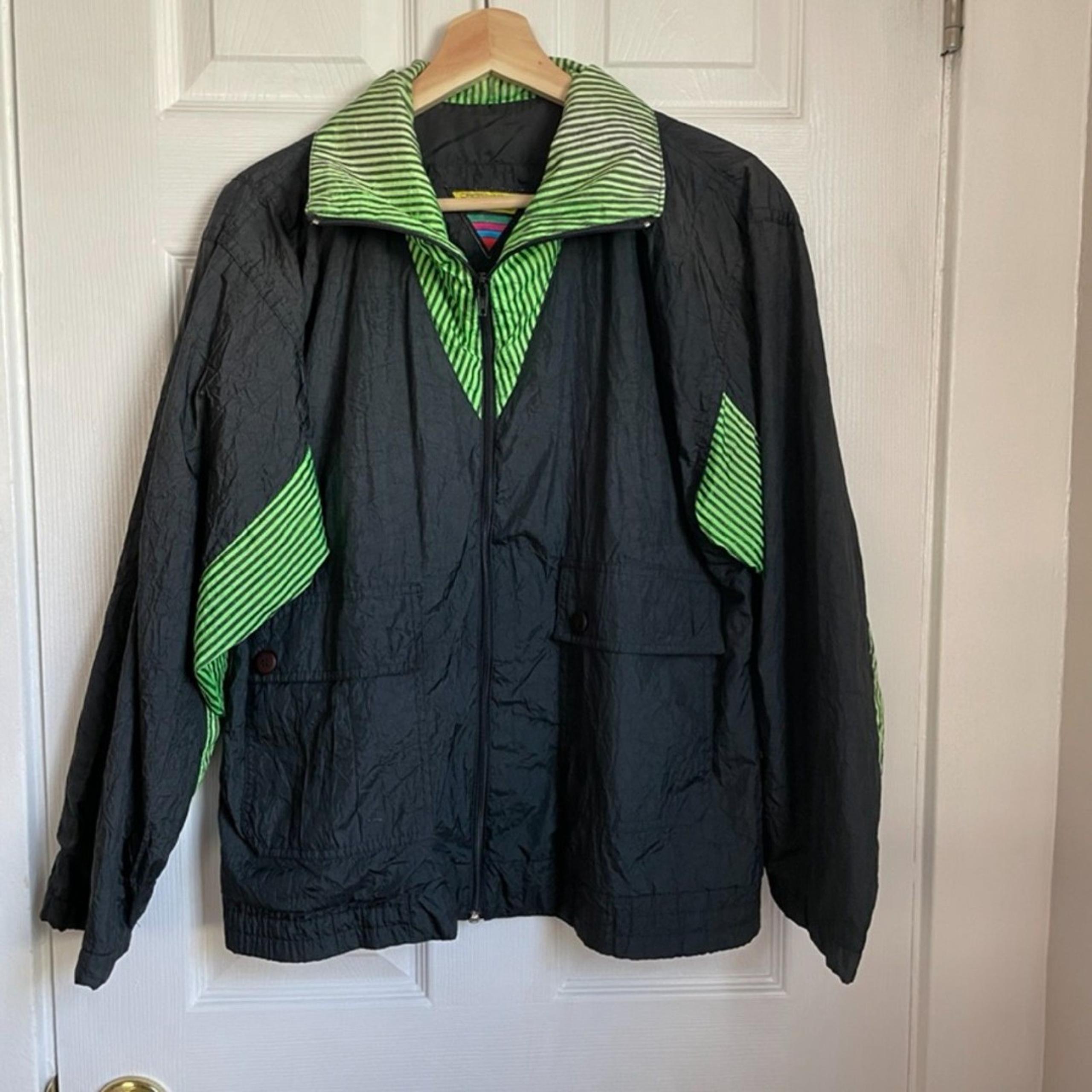 Vintage neon windbreaker jacket kidcore 90s y2k