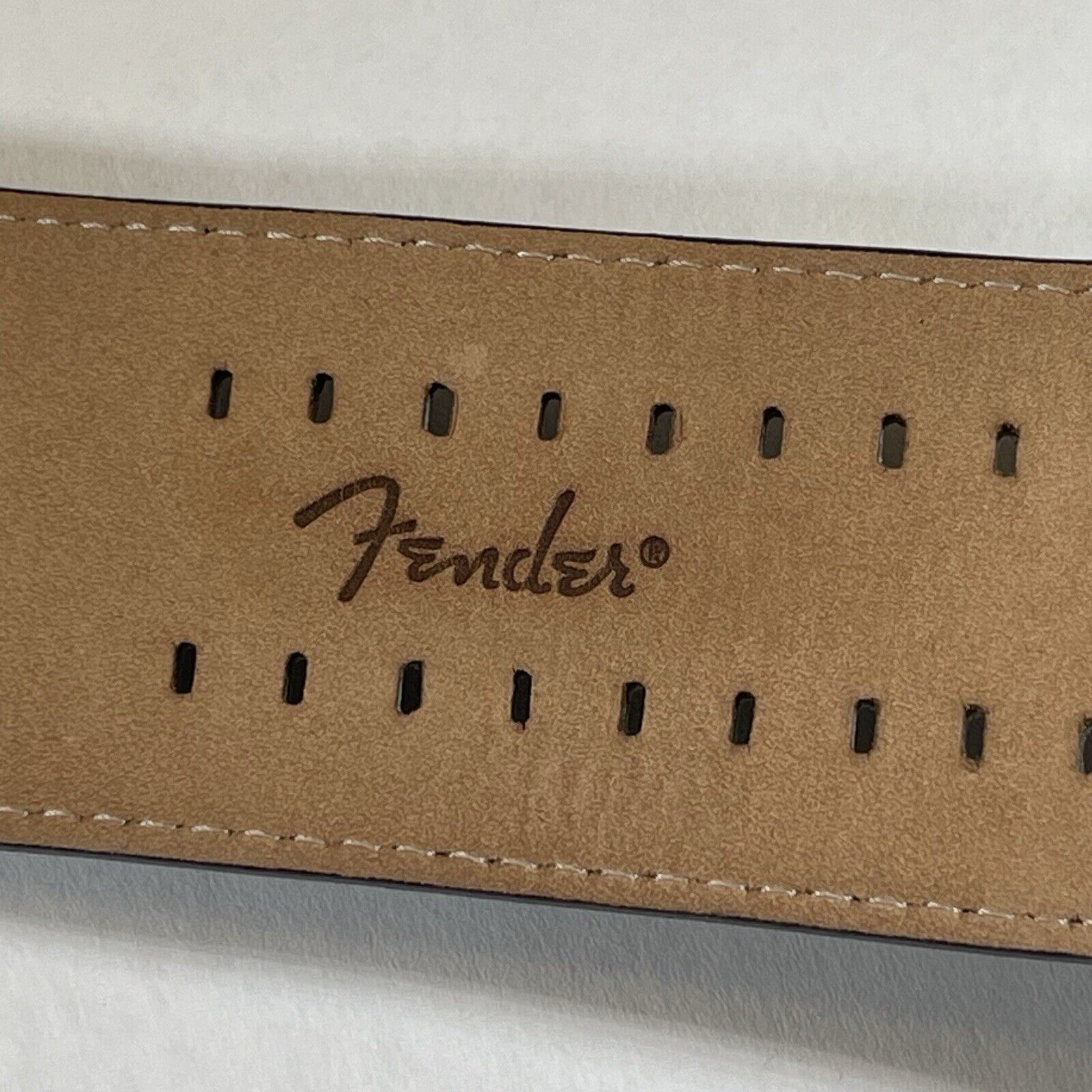 Fender Guitar Wide Band Rocker Watch Leather Water Resistant - detail