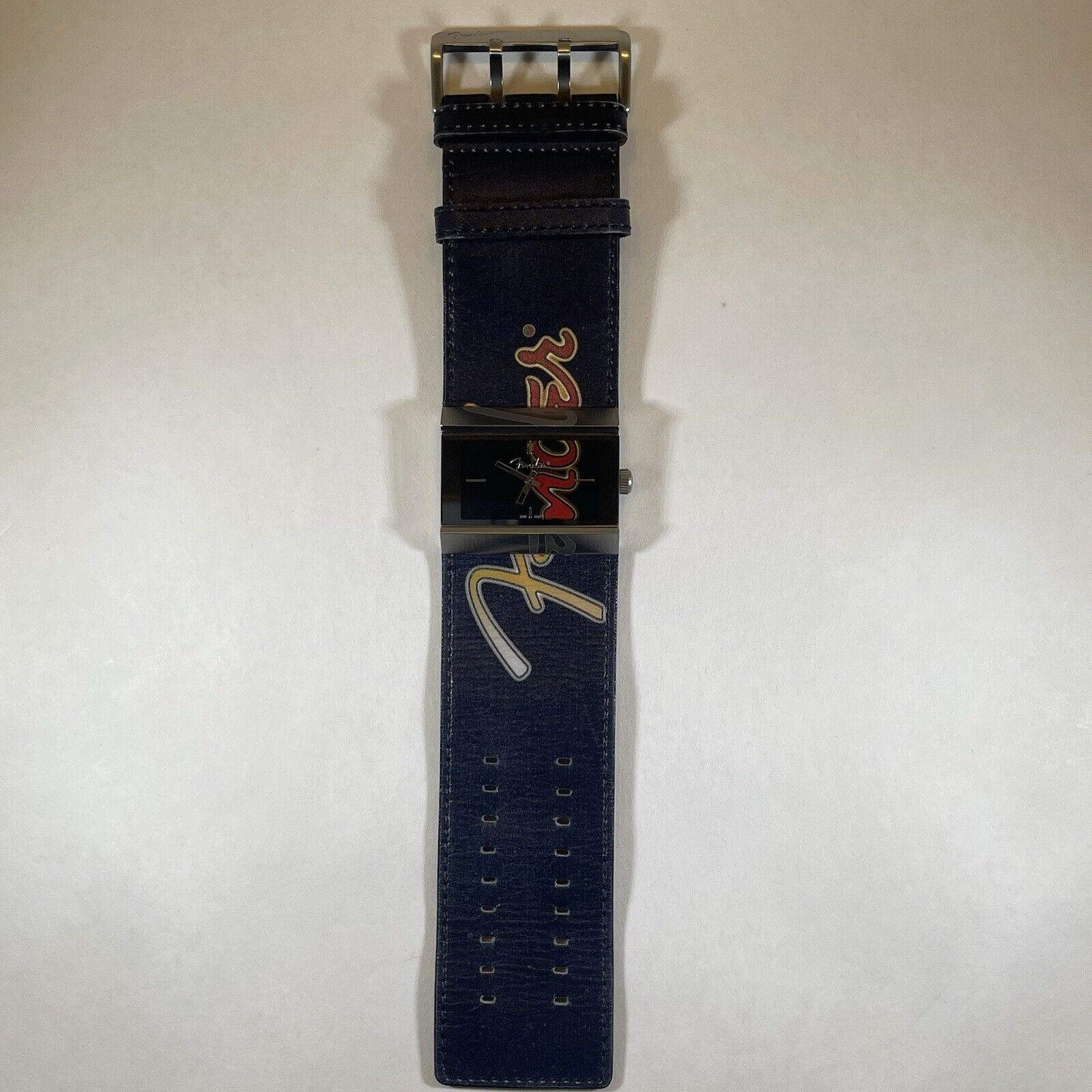 Fender Guitar Wide Band Rocker Watch Leather Water Resistant - detail
