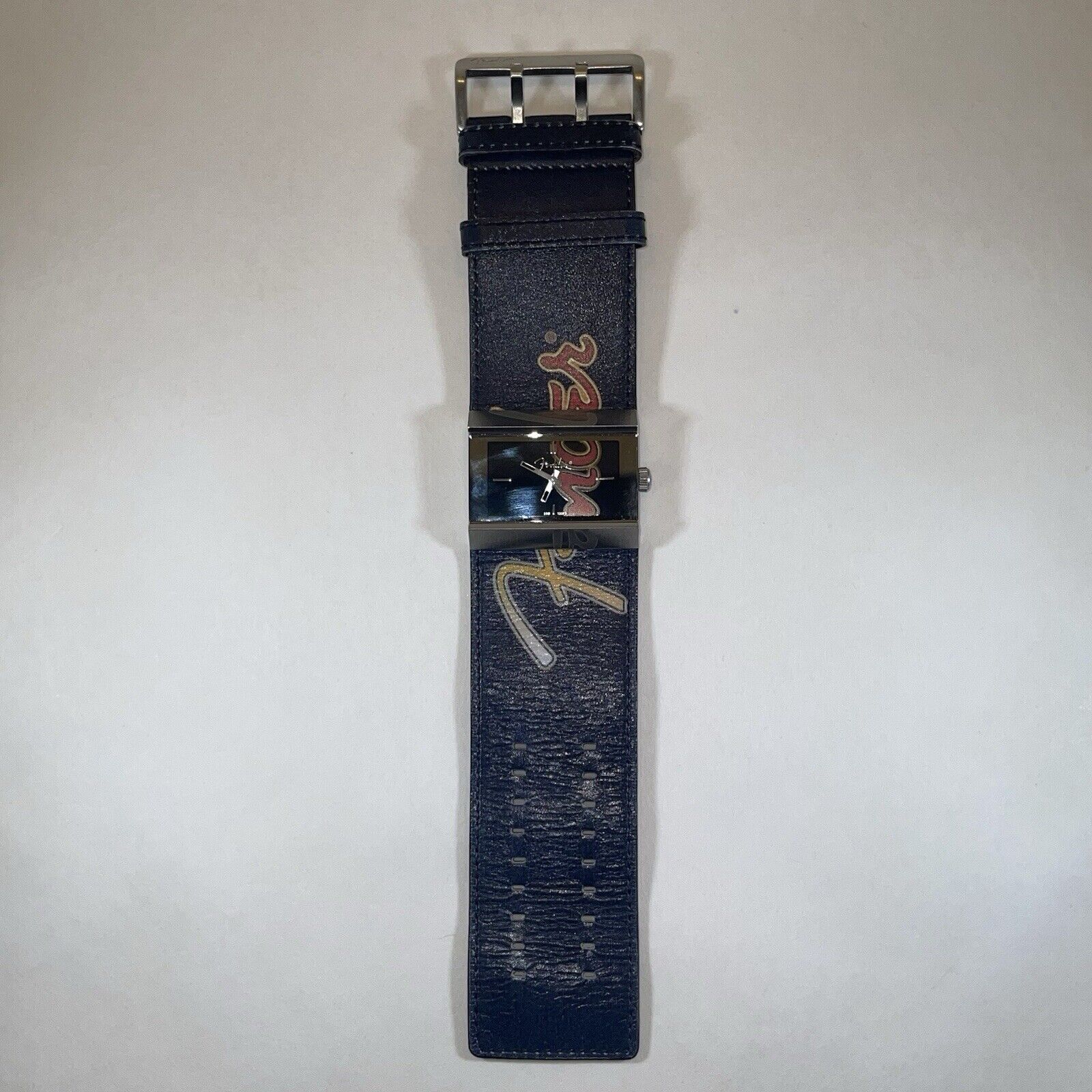 Fender Guitar Wide Band Rocker Watch Leather Water Resistant - detail