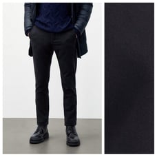 NWT. Massimo Dutti Navy Blue Cotton Blend Slim Fit Chino Trousers. Size 32.