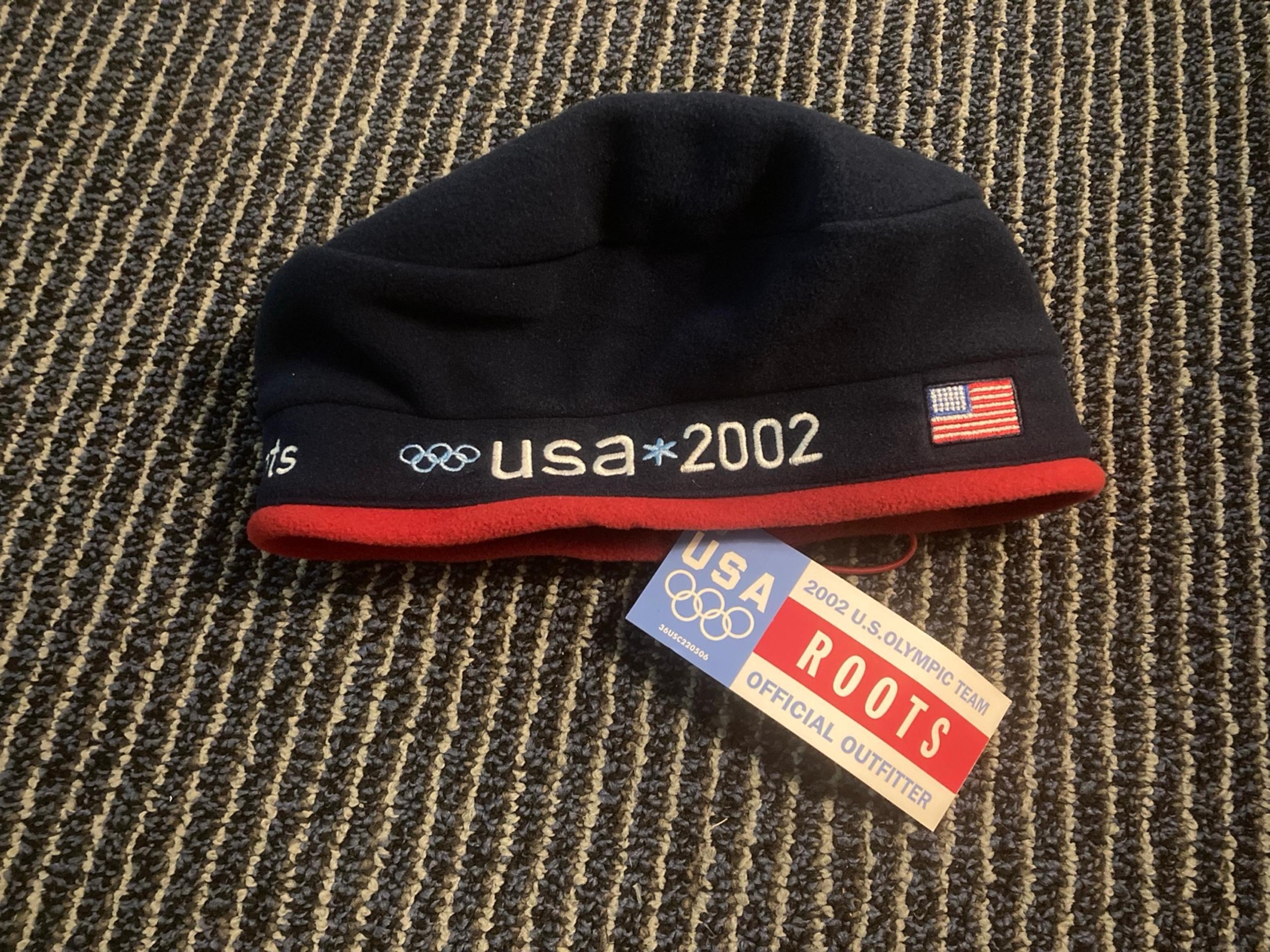 NWT Vintage Roots Team USA 2002 Winter Olympics Salt Lake City Winter Hat Cap