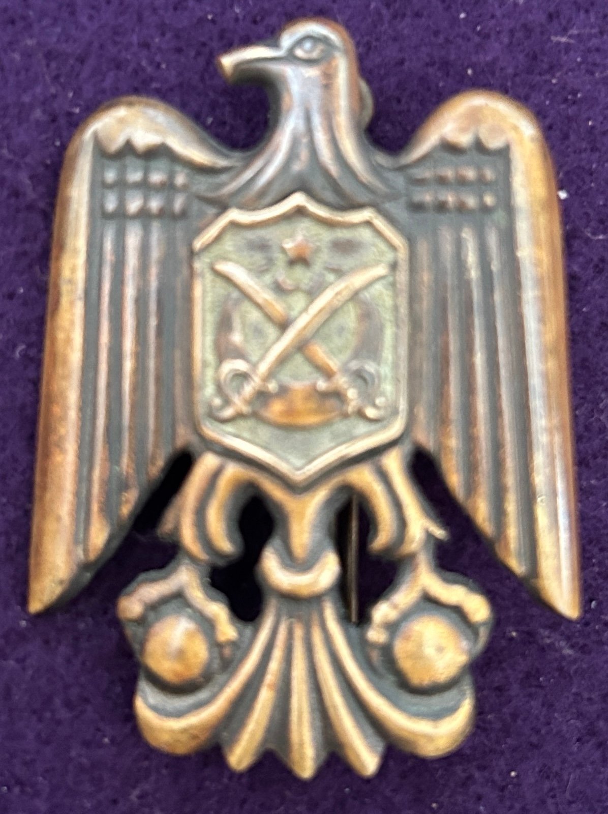 Vintage antique authentic brass metal eagle PIN mid-century circa 1940s