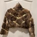 bebe fur cropped jacket with gold lining