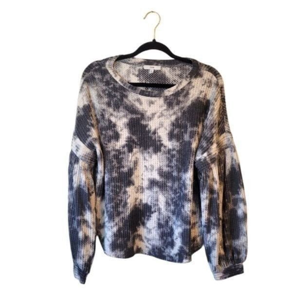 Fate Black and White Tie Dye Waffle Top