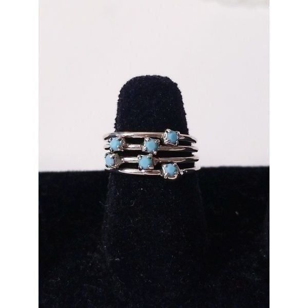 Vintage silver & turquoise constellation ring