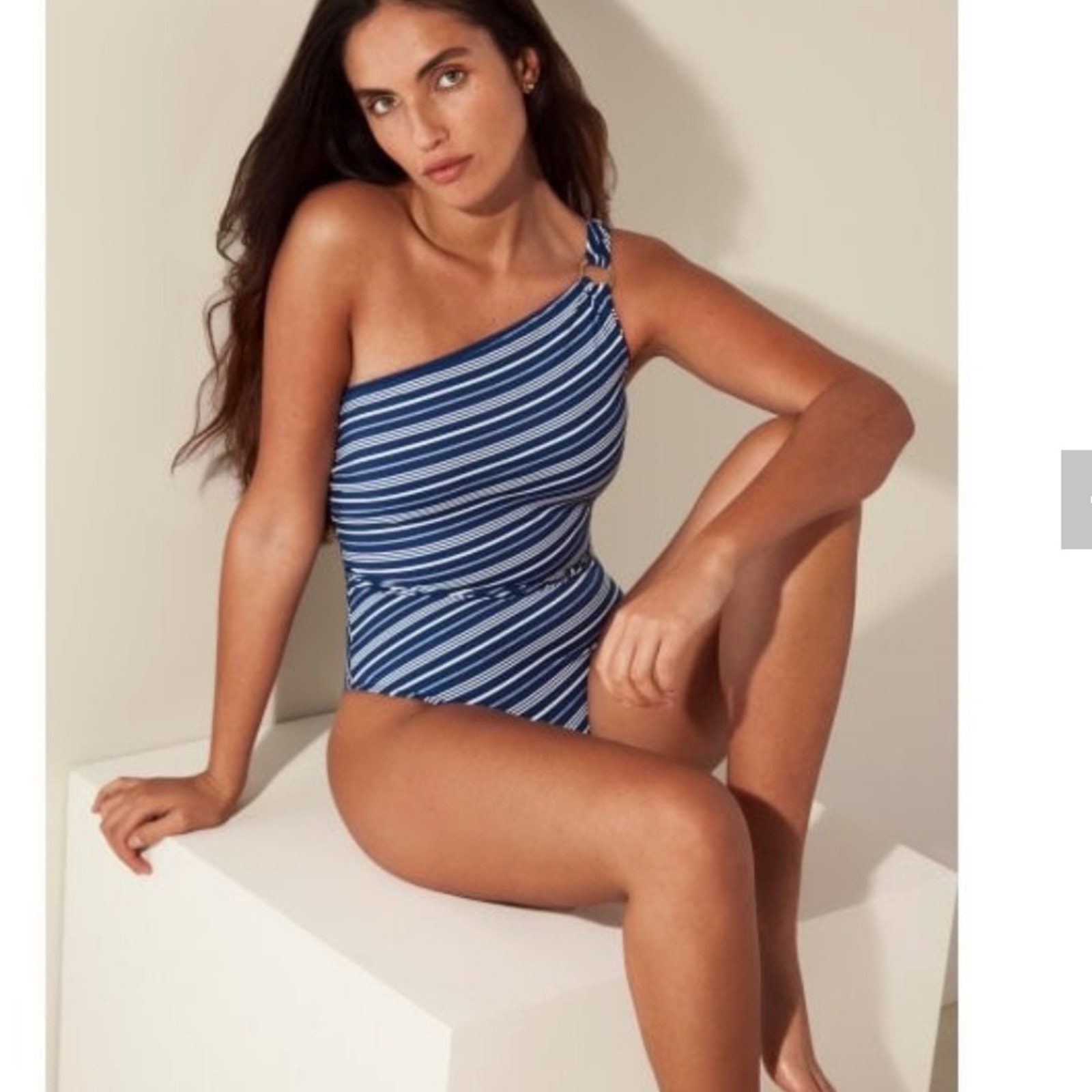 NWT LAUREN RALPH LAUREN Harper blue Striped One piece sz 8. 20267004