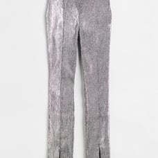 Silver Sparkly Glittery Slit-hem Pants Size 4 Brand New with tags