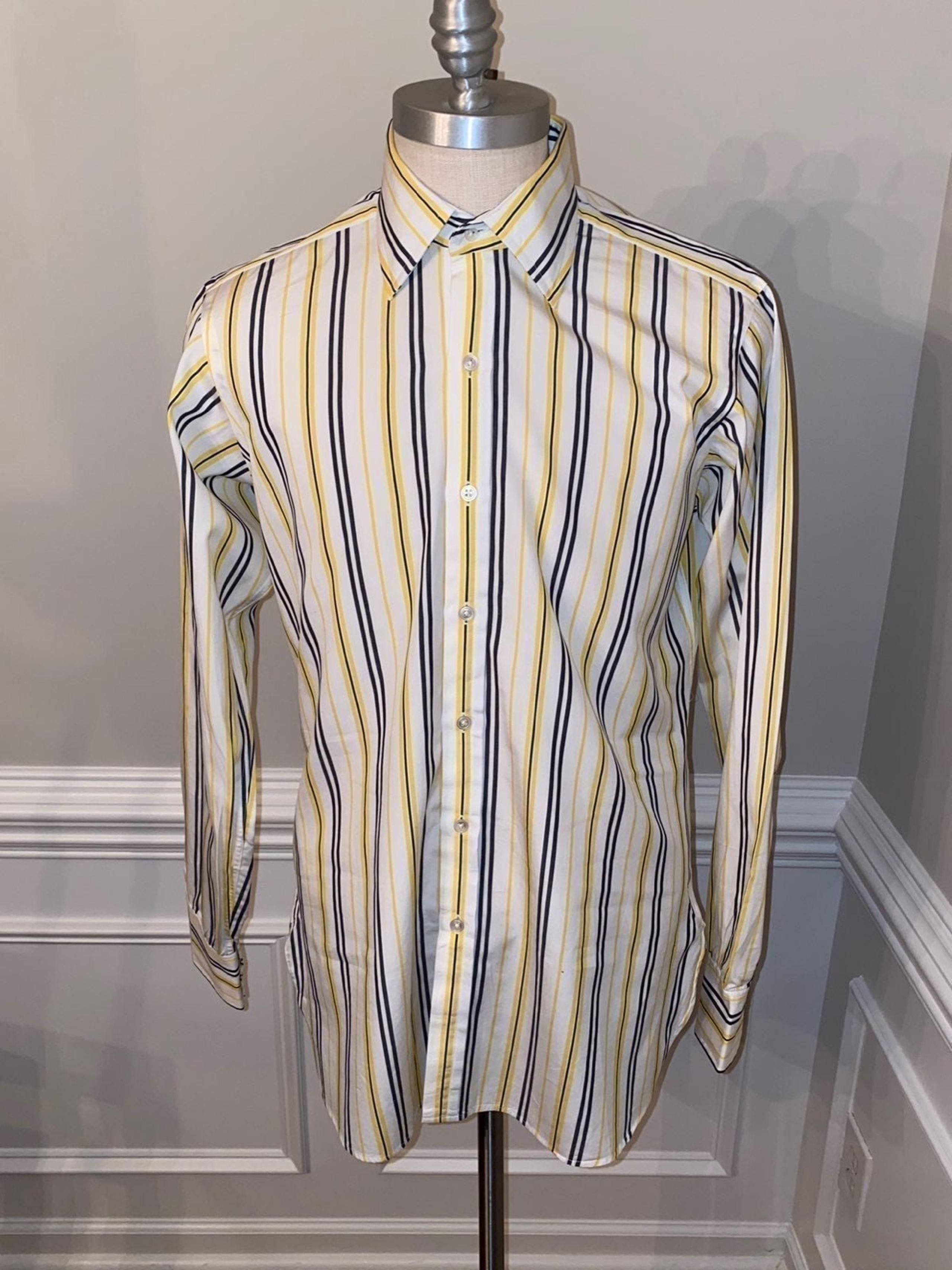 TURNBULL & ASSER STRIPE  DRESS SHIRT