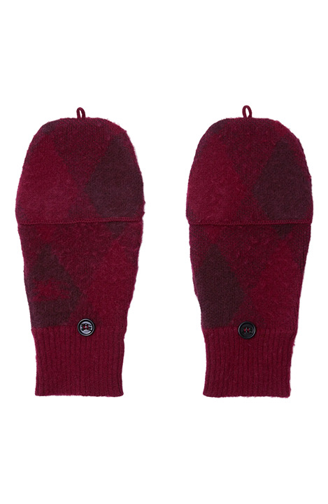 BURBERRY Argyle Convertible Wool Mittens in Ripple Plum 8076835 Italy MSRP 470