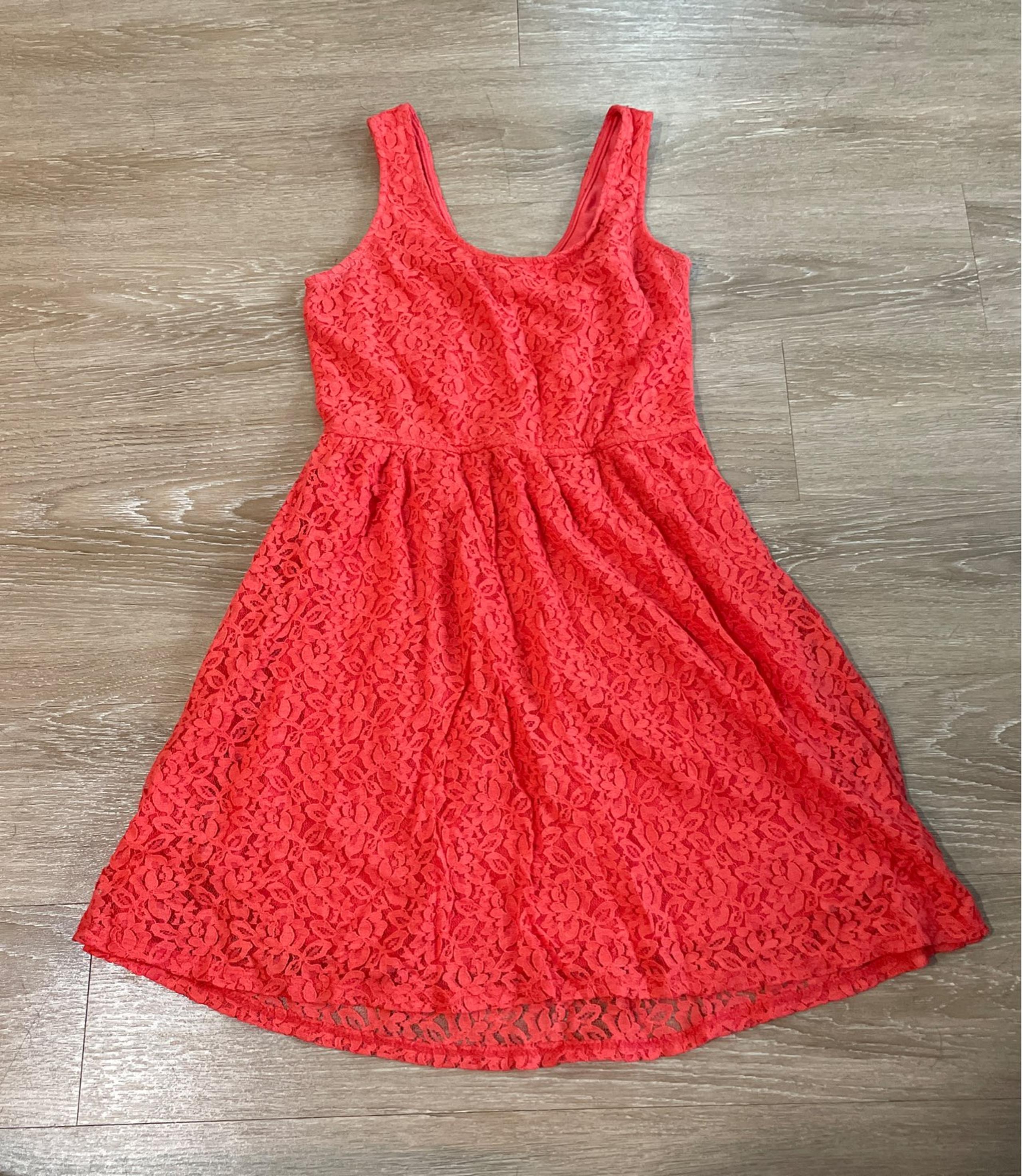 Target Mossimo Coral Orange Lace Dress