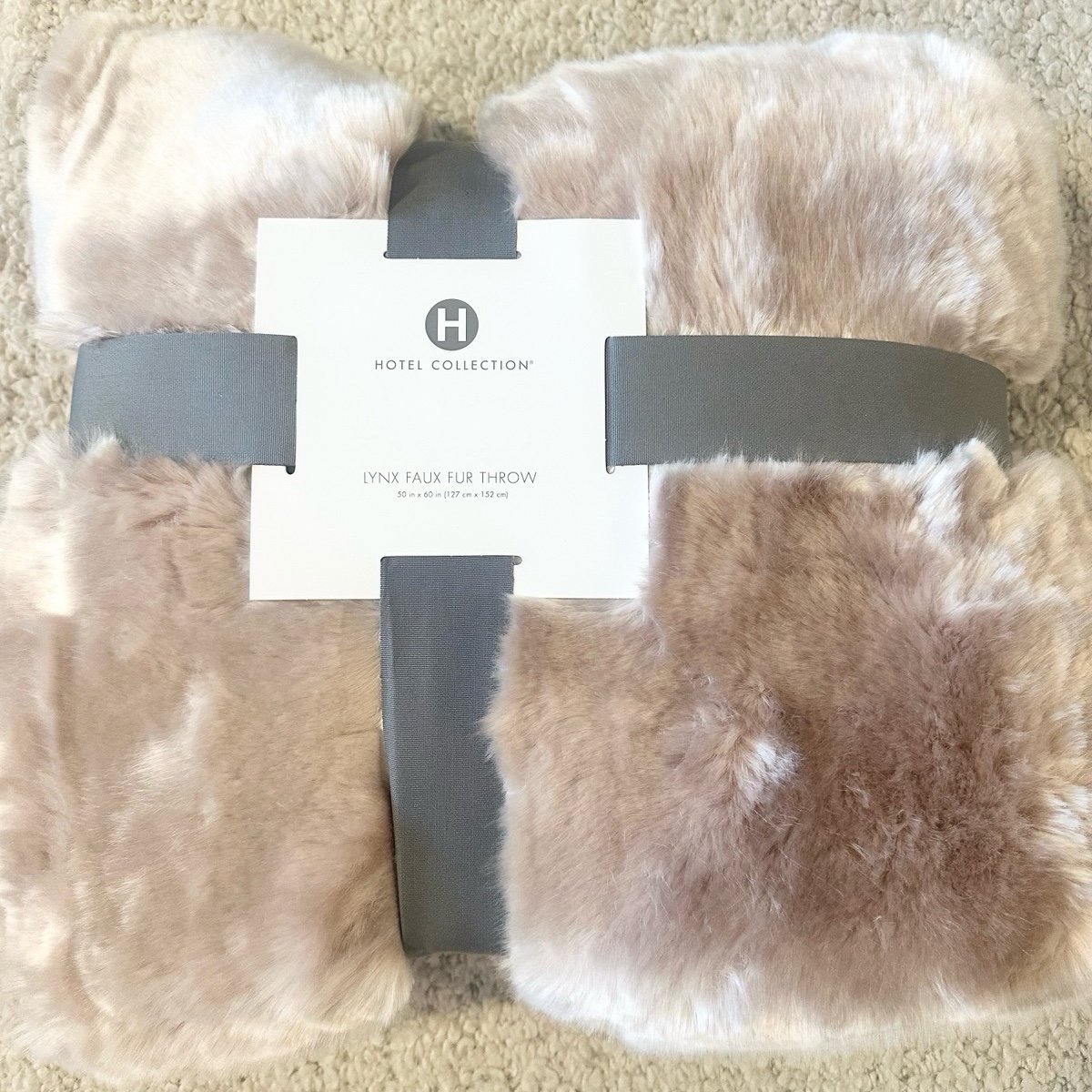 Hotel Collection Lynx Faux Fur Blanket