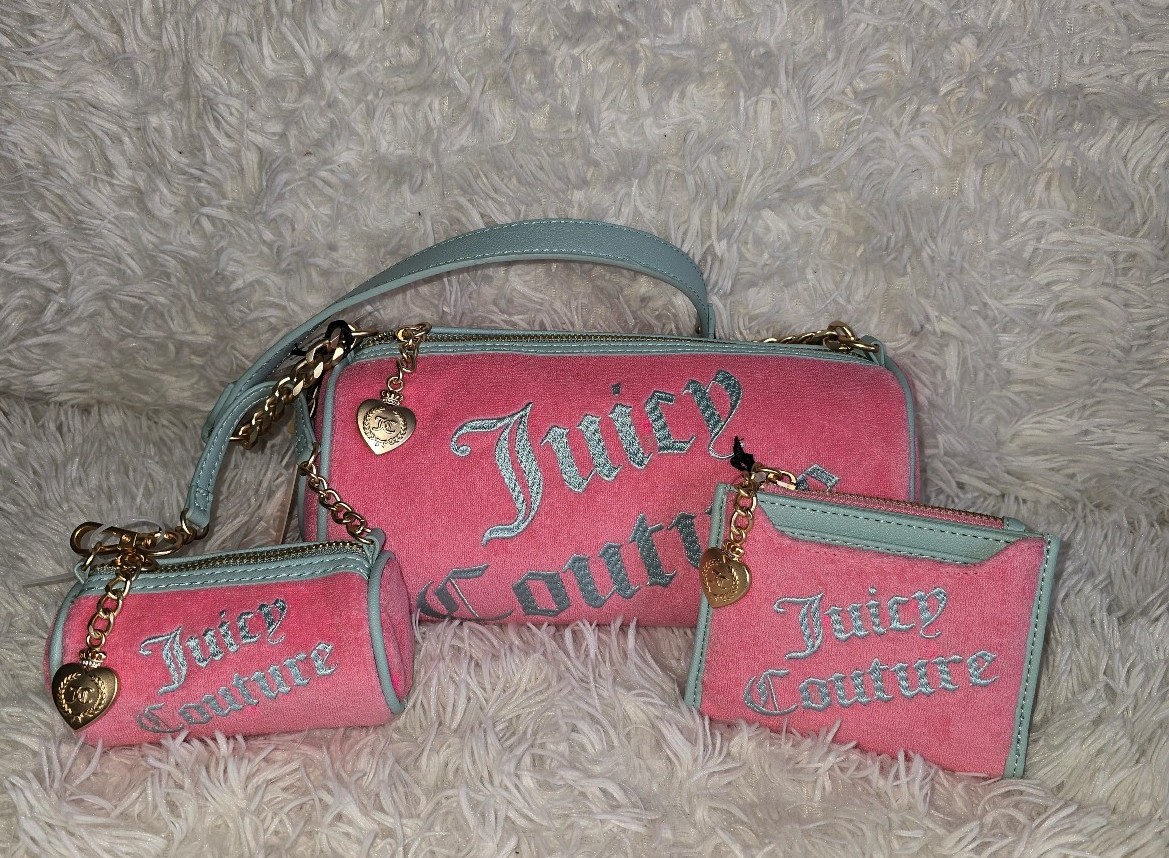 Juicy Couture Y2k Pink Barrel Bag and Matching Wallet