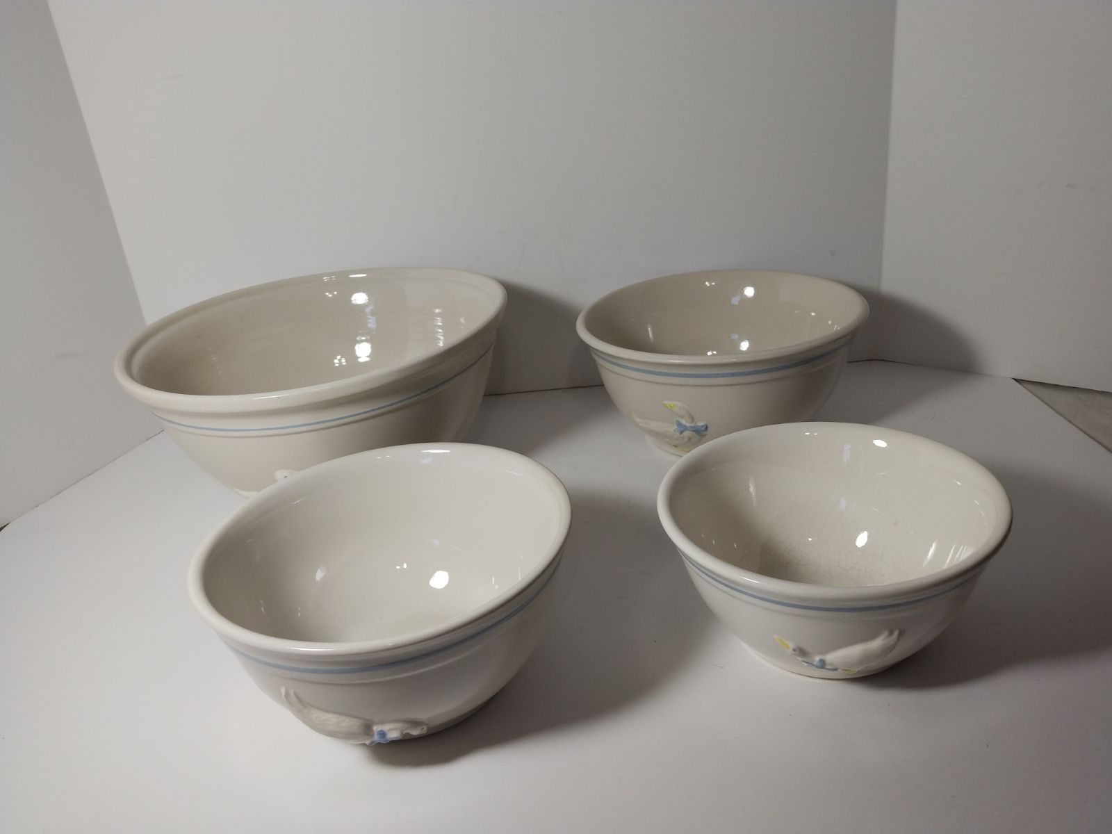 4 Vintage McCoy USA Pottery 3D Duck Bowls