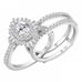 925 Sterling Silver Triple Layer Simulated Oval Cut Wedding Diamond Band Ring