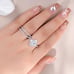 925 Sterling Silver Triple Layer Simulated Oval Cut Wedding Diamond Band Ring