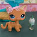 Auth LPS Lot: Collie #58 paws-down & Orange puzzle blue eye cat #525 w 5 access