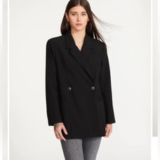 Steve Madden Black Double Breasted Stella Blazer, Large, Dress Up or Down, NWT