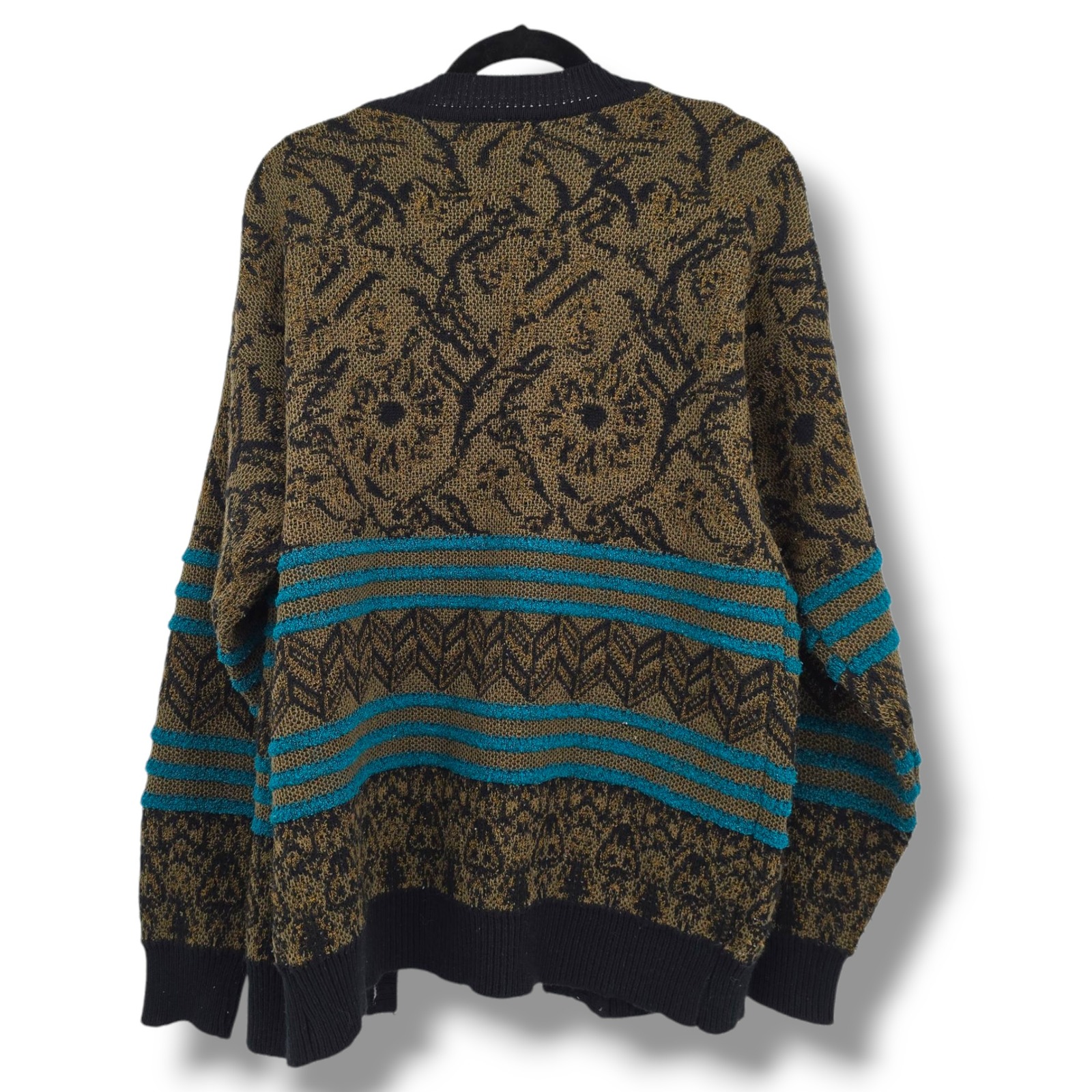 JT Beckett Vintage Cardigan Sweater Novelty Pattern Knitwear Menswear