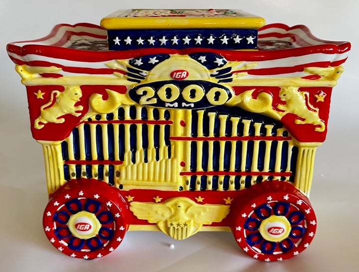 IGA CIRCUS DAZE CIRCUS CALLIOPE MUSIC WAGON LIMITED EDITION COOKIE JAR ~ 2000