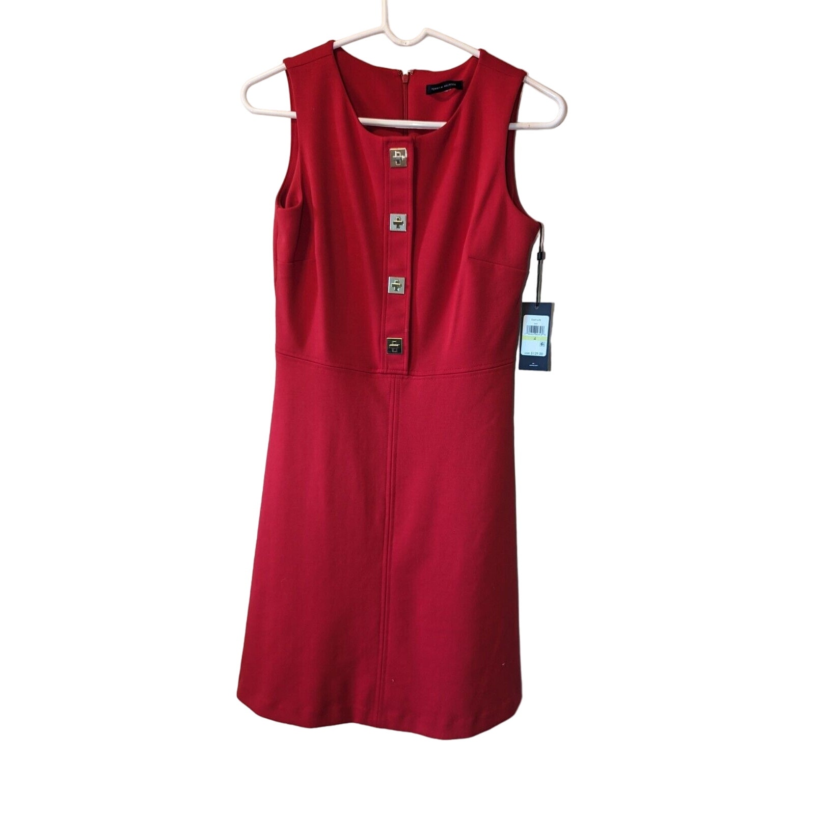 Tommy Hilfiger Red Turnkey Ponte Fit & Flare Dress Size 4