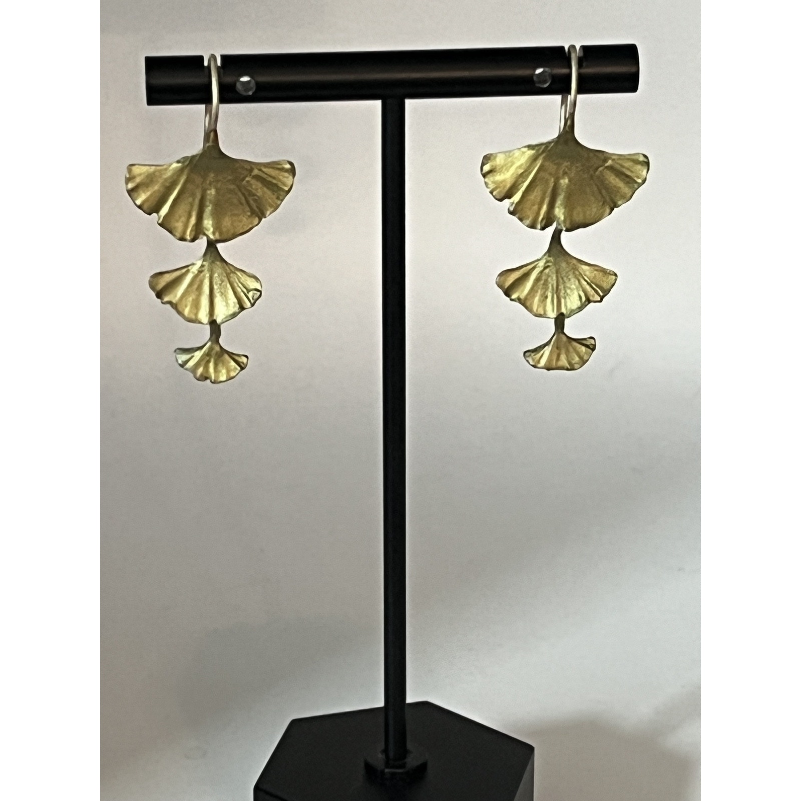 Michael Michaud Ginkgo Triple Drop Wire Earrings