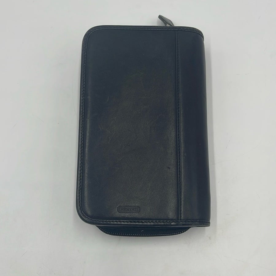 VINTAGE COACH BLK LEATHER PDA PHONE CASE PURSE BAG ORGANIZER PILOT WALLET
