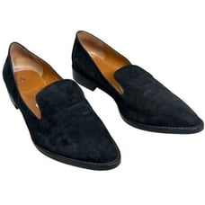 Aquatalia Golda Black Suede Leather Pointed Toe Loafer Waterproof Shoes Size 9