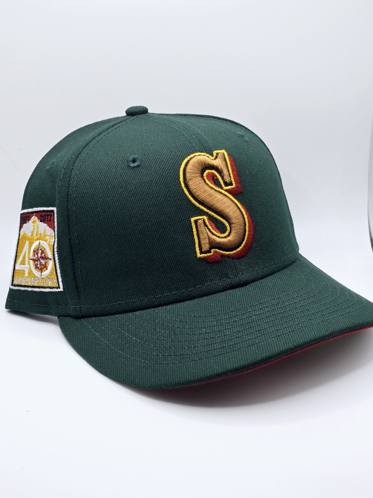 NEW ERA SEATTLE MARINERS 40TH ANNIVERSARY FITTED HAT SUPER SONICS 7 1/8 RED UV