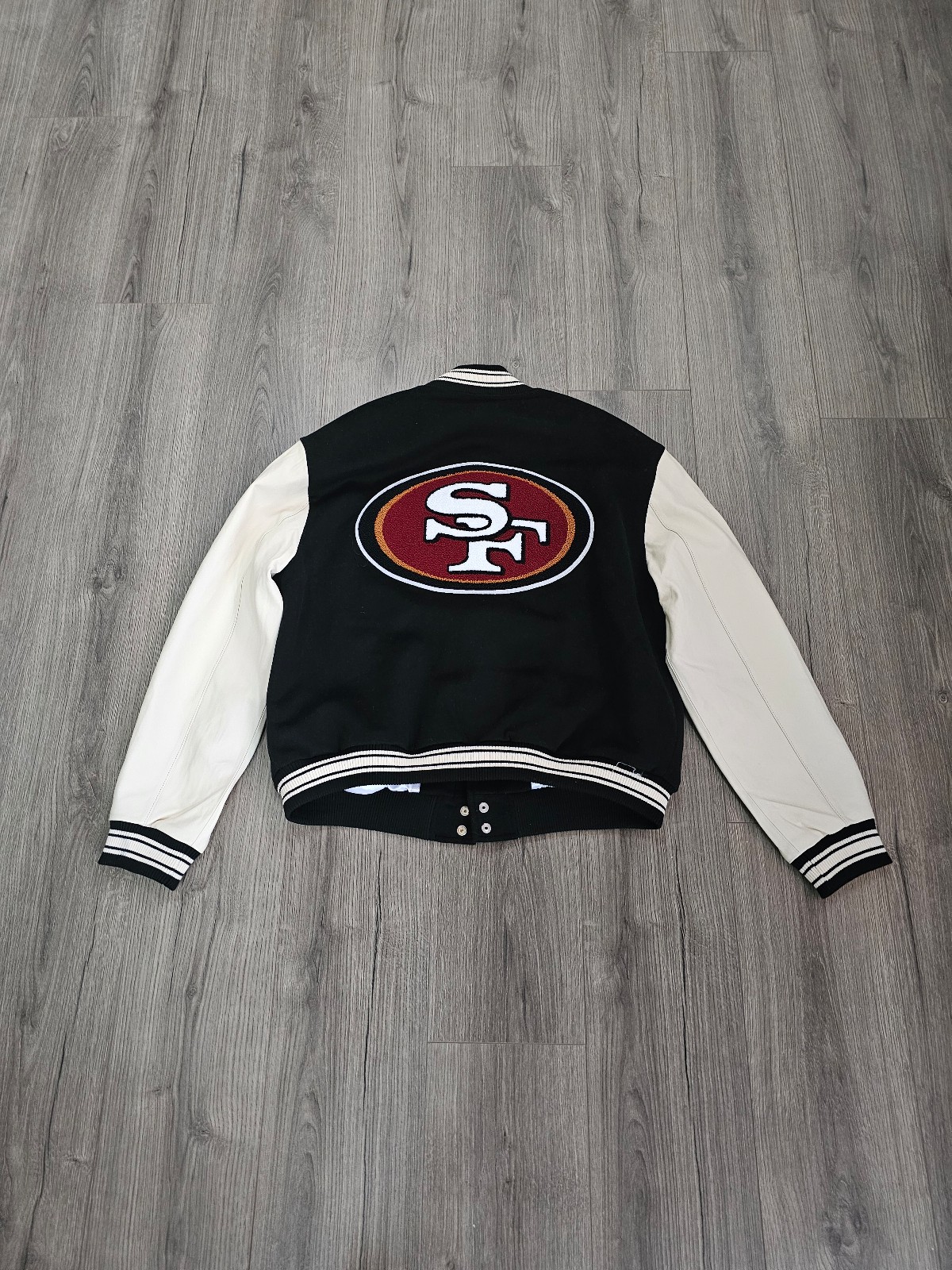 Jeff Hamilton San Francisco 49ers Vegan Varsity Jacket Mens Size Medium