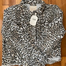 Cheetah print jean jacket