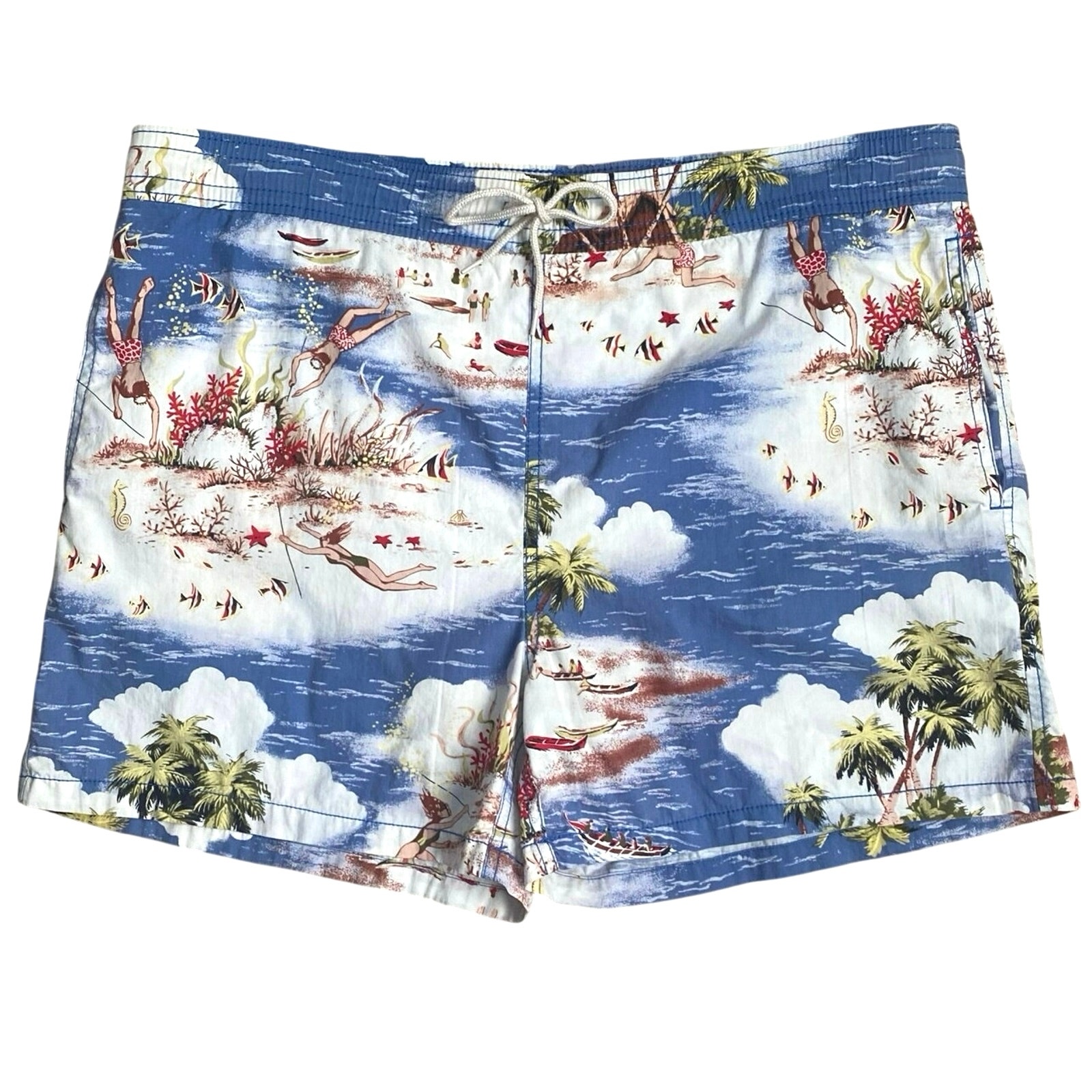 POLO Ralph Lauren Island Tropical Swim Trunks Shorts Mens L Surfer RARE Resort