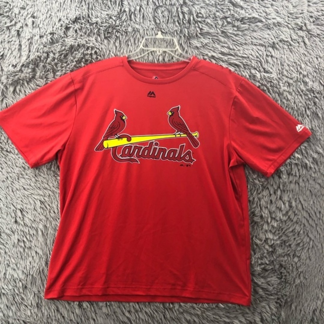 Majestic St. Louis Cardinals Unisex XL Baseball Spellout Logo Ted White Tshirt