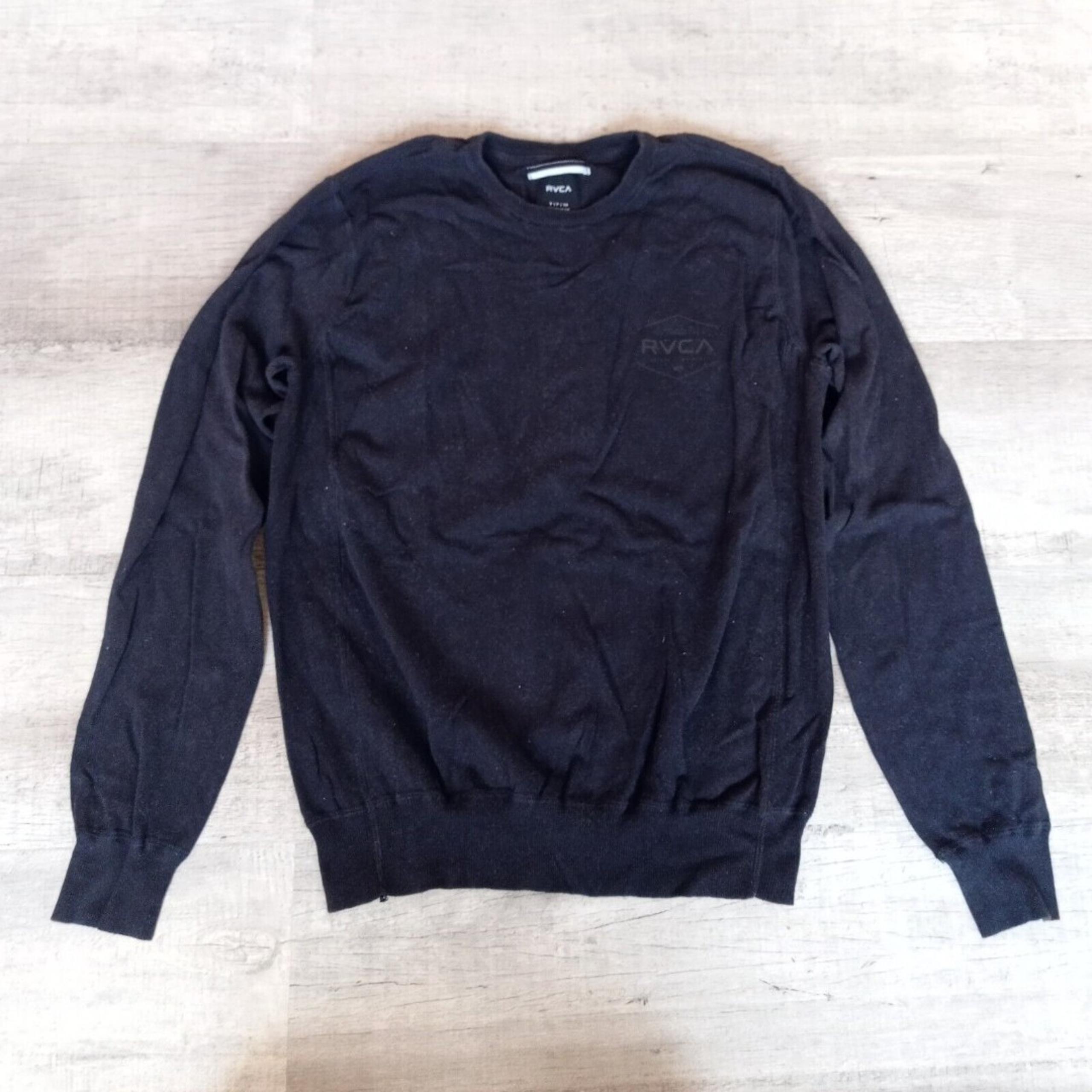 RVCA Crew Neck Long Sleeve Sweater Men's Regular Fit Sz Small S Black