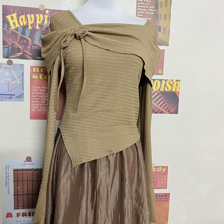 Two piece set(top+skirt) Women's super cute sweet long skirt for women