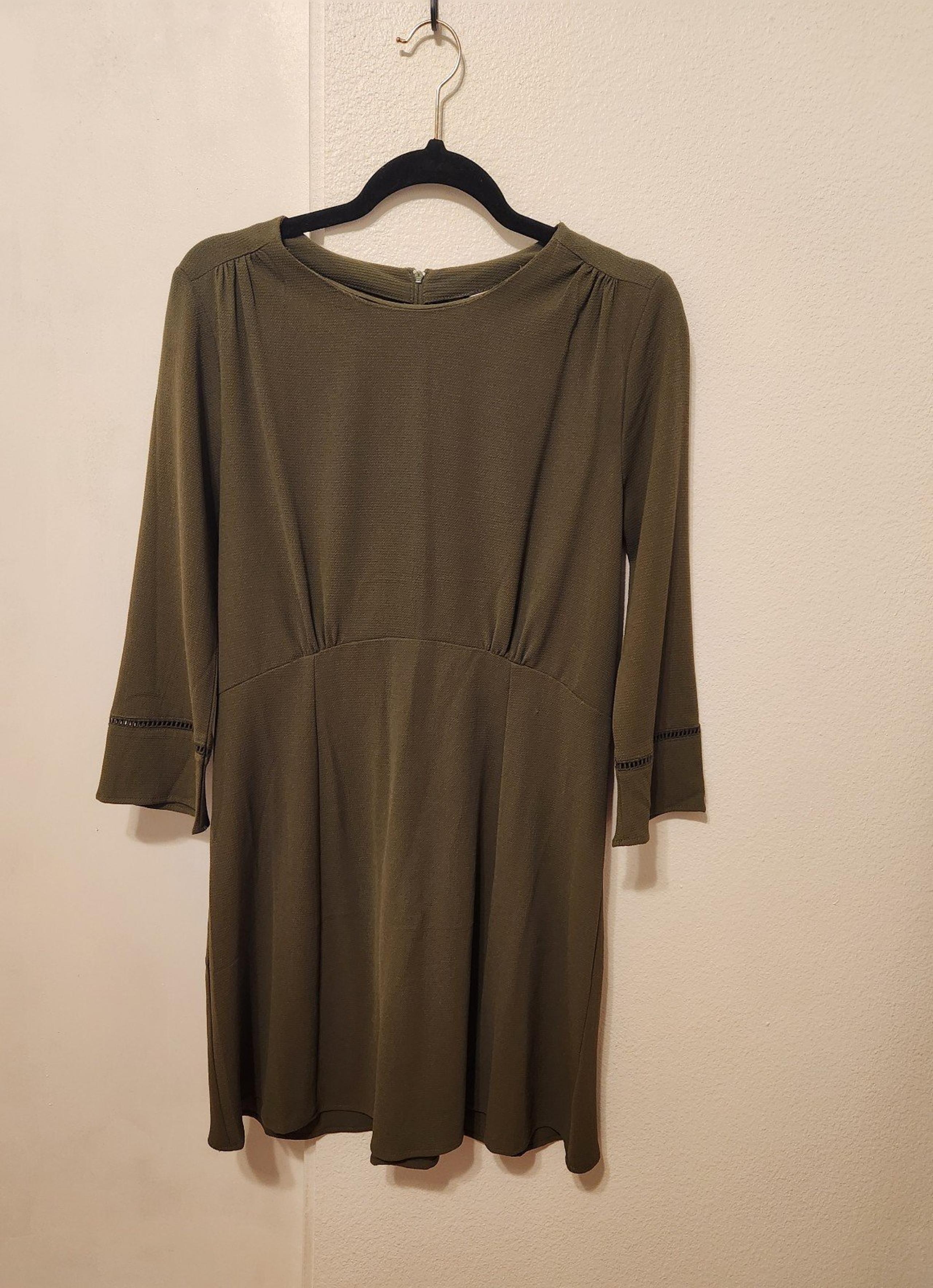 Divided H&M Olive Green Eyelet Dress