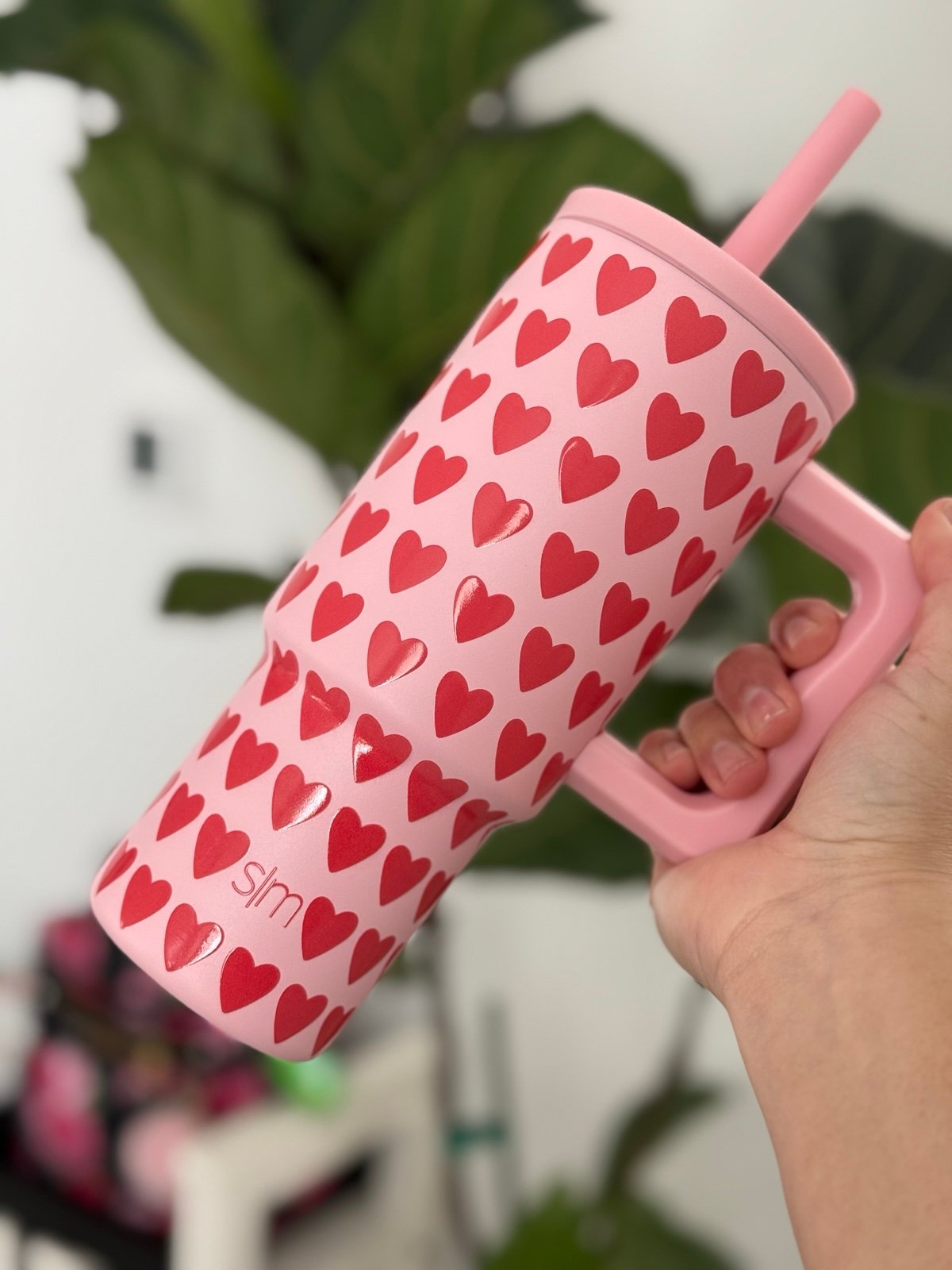 Simple Modern Valentines PINK HEARTS SWEETHEART Trek Kids Tumbler 24OZ