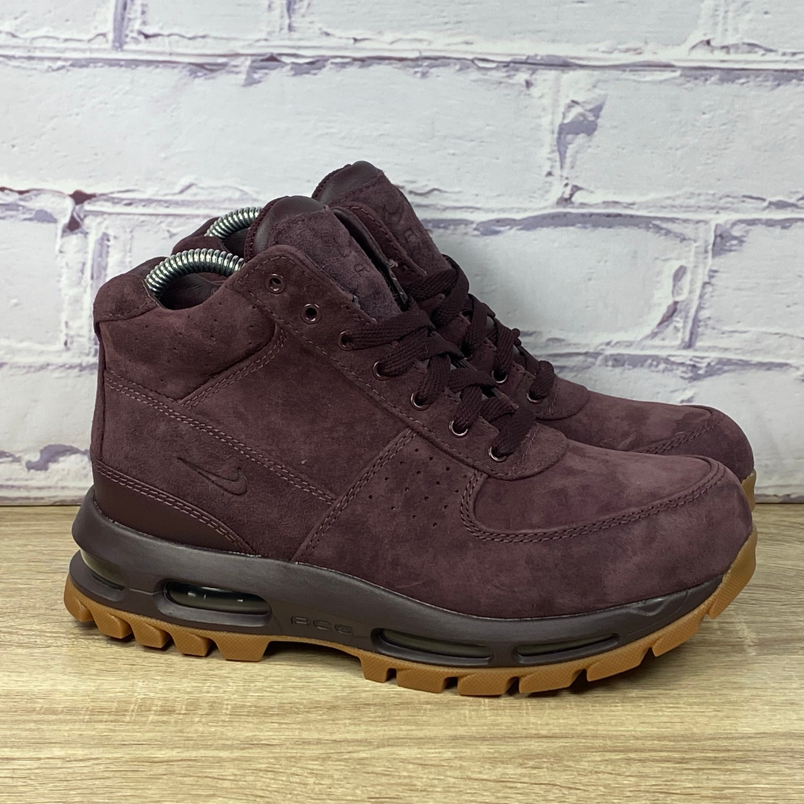 Nike Air Max Goadome Deep Burgundy Gum Men's Size 6 Suede Boots 865031-602 NEW