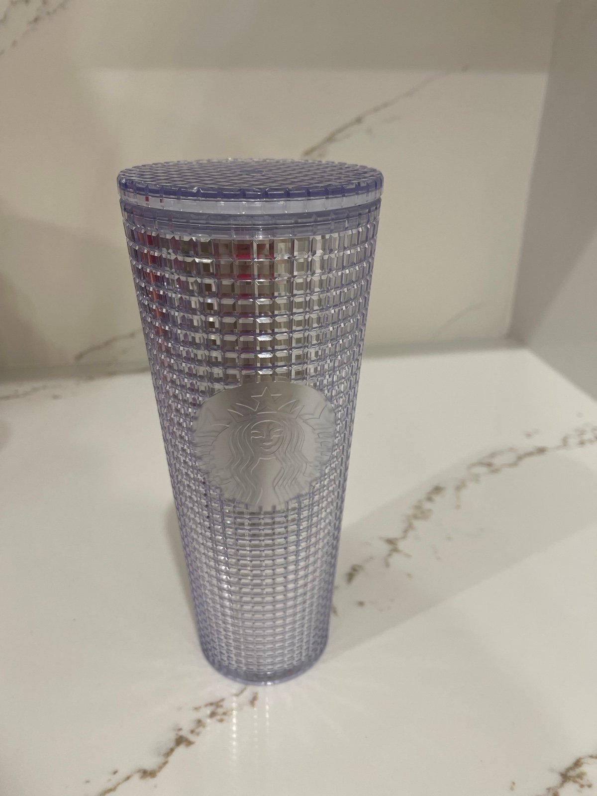 Starbucks silver grid venti cold cup tumbler
