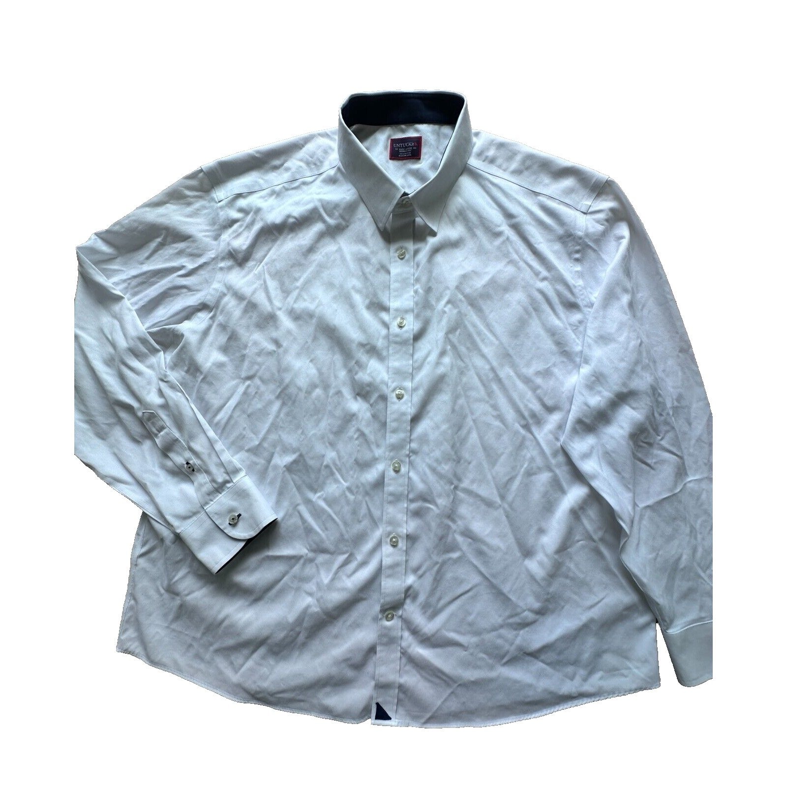 UNTUCKit blue collar white wrinkle free long sleeve shirt Men XXX-L