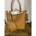 NWT RAE DUNN Everyday Shopper Tote Purse Bag SMALL STUFF Pouch TAN LOVE STRAP
