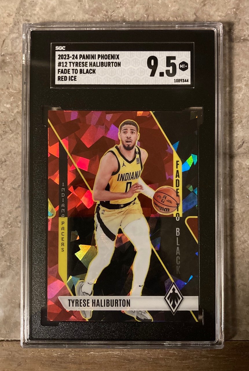 Tyrese Haliburton Indiana Pacers 2023-24 Panini Phoenix FADE TO BLACK RED ICE