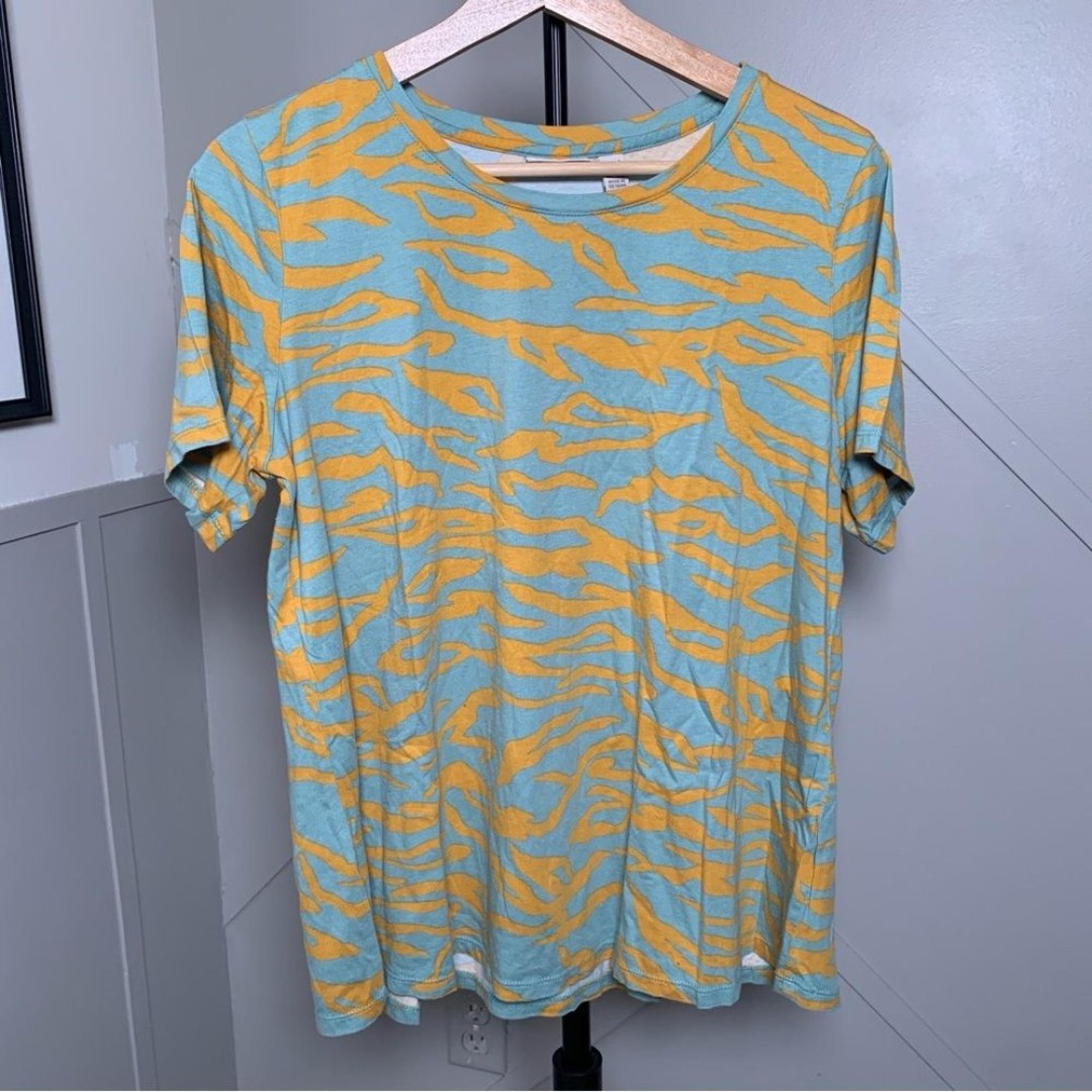 LOGO by Lori Goldberg Abstract Short Sleeve Tshirt Top Size Large