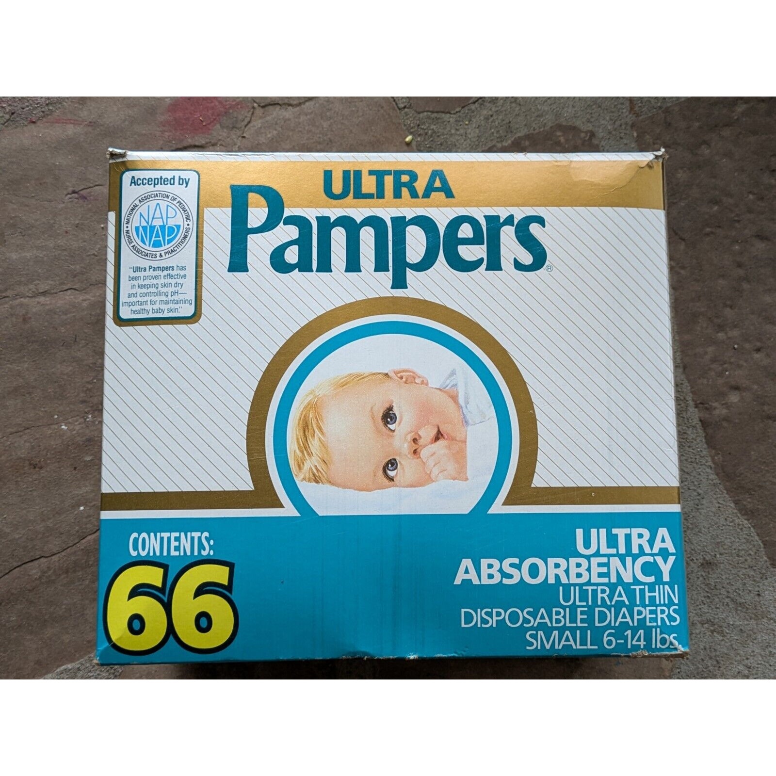 VTG Ultra Pampers Plus Diapers 66 Ct Sealed Box 6-14 lbs HTF Collectible