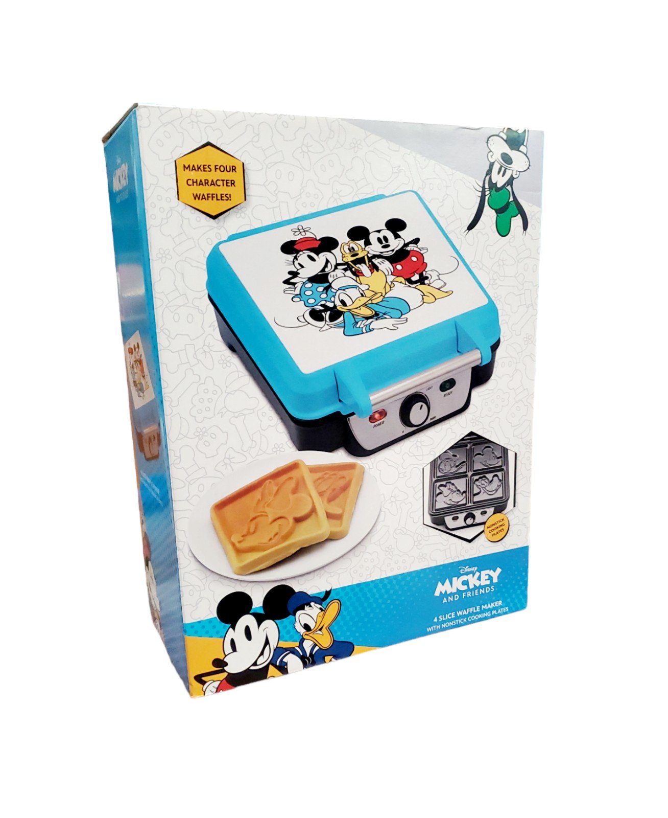 Mickey and Friends 4-Slice Non-Stick Waffle Maker NIB