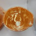 Set of 3 fire king peach lustre tea cups and saucers